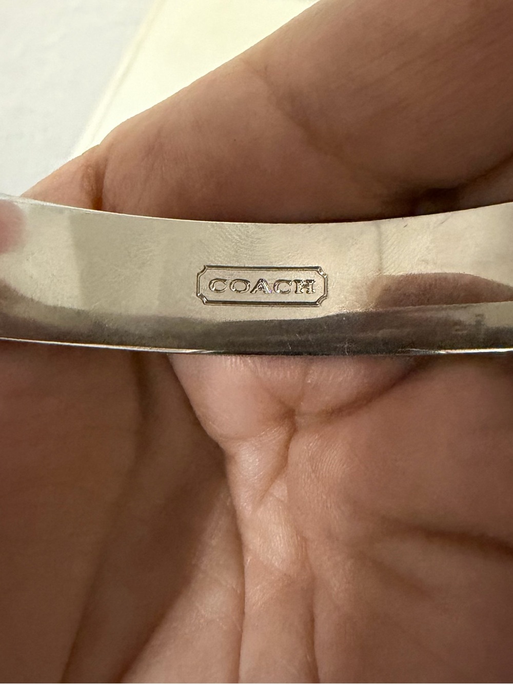 Coach Silver-Tone Logo Bangle Bracelet - Picture 4 of 5